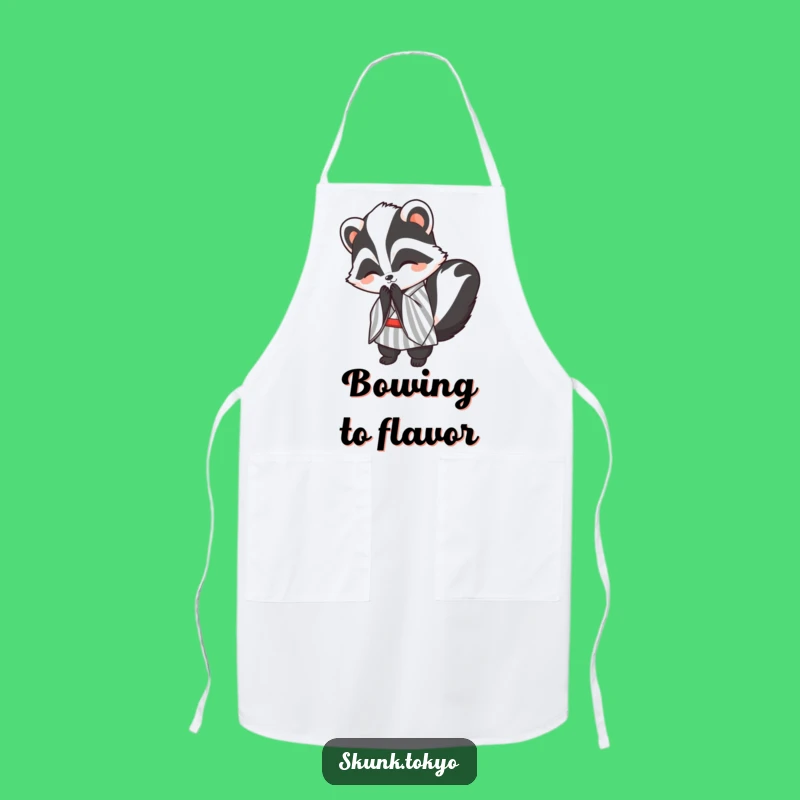 Funny Kawaii Skunk Apron: Polite Host Style, Striped Kimono Humor
