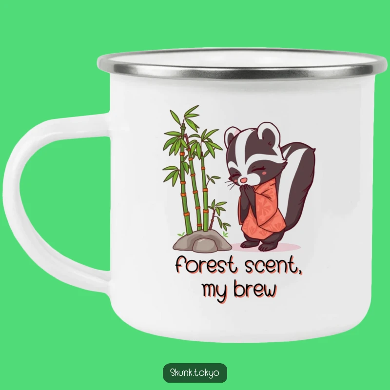 Funny Skunk Kimono Camping Mug: Outdoor Bowing Zen Master, Adventurous Funny Gift