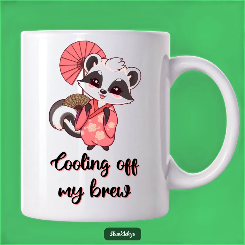 Funny Skunk Fan Dancer Mug: Playful & Hilarious Gift for Festive Fun Lovers