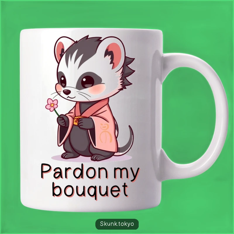 Funny Skunk Kimono Flower Mug: A Hilarious Gift for Nature Lovers