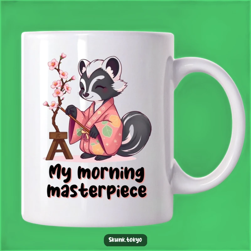 Funny Skunk Kimono Painter Mug: Artistic & Hilarious Gift for Art Lovers & Skunk Fans