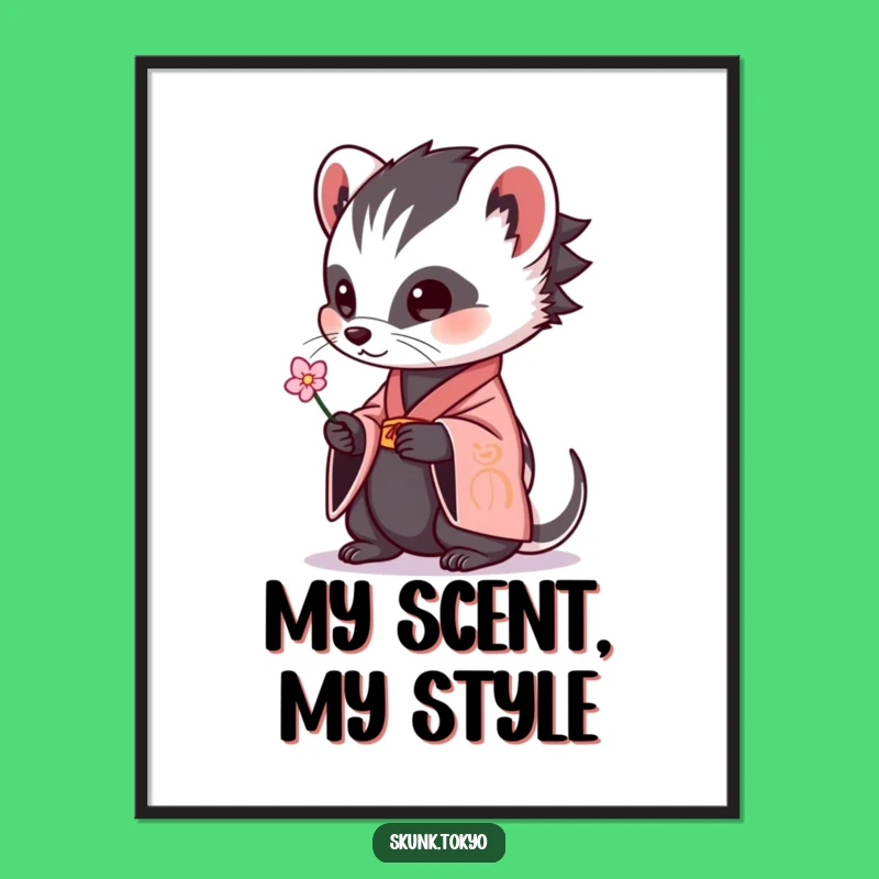 Funny Skunk Kimono Digital Art: Instant Charm for Your Walls