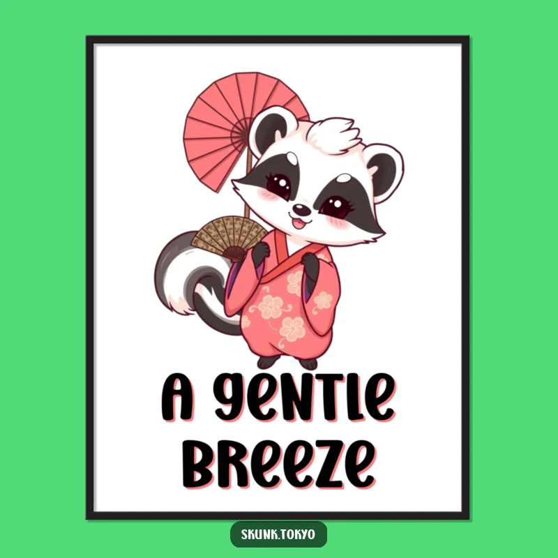 Funny Skunk Fan Dancer Poster: Vibrant & Hilarious Wall Art for Festive Spaces