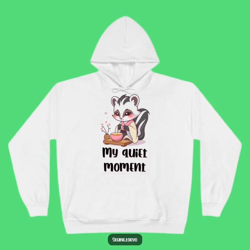 Funny Kawaii Skunk Hoodie: Cozy Kimono Tea Time, Stylish Humorous Gift