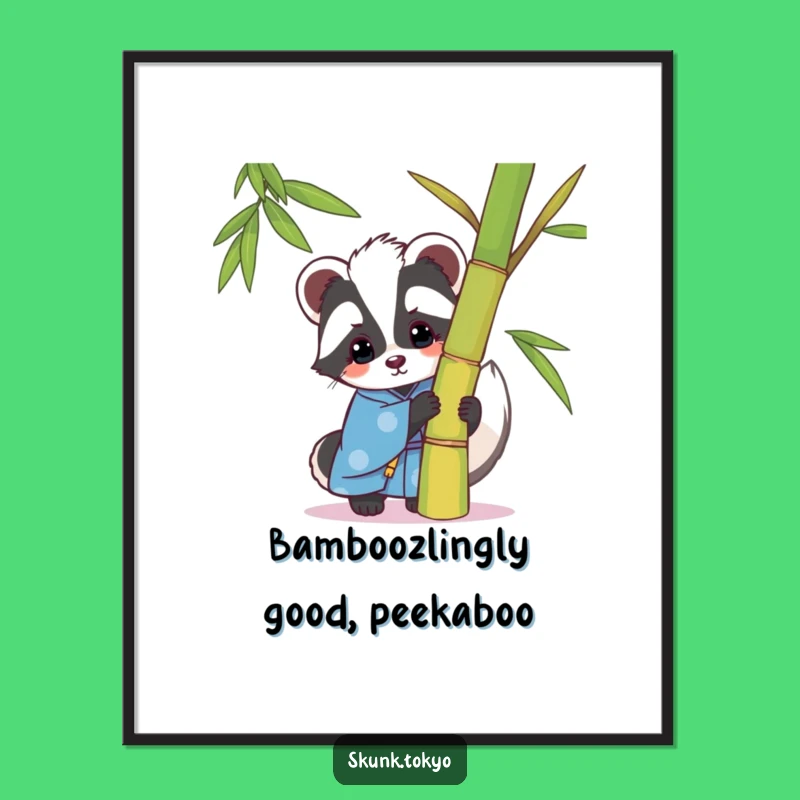 Free Printable Wall Art: Playful Kawaii Skunk Peek - Charming Downloadable Decor!