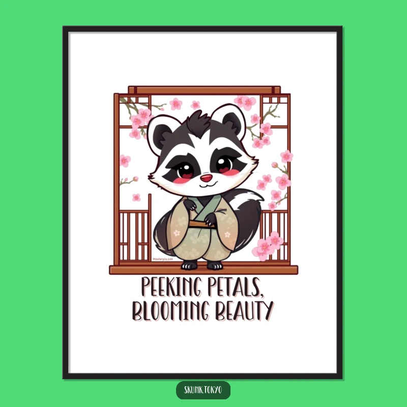 Funny Free Printable Skunk Blossom Wall Art - Elegant Downloadable Decor