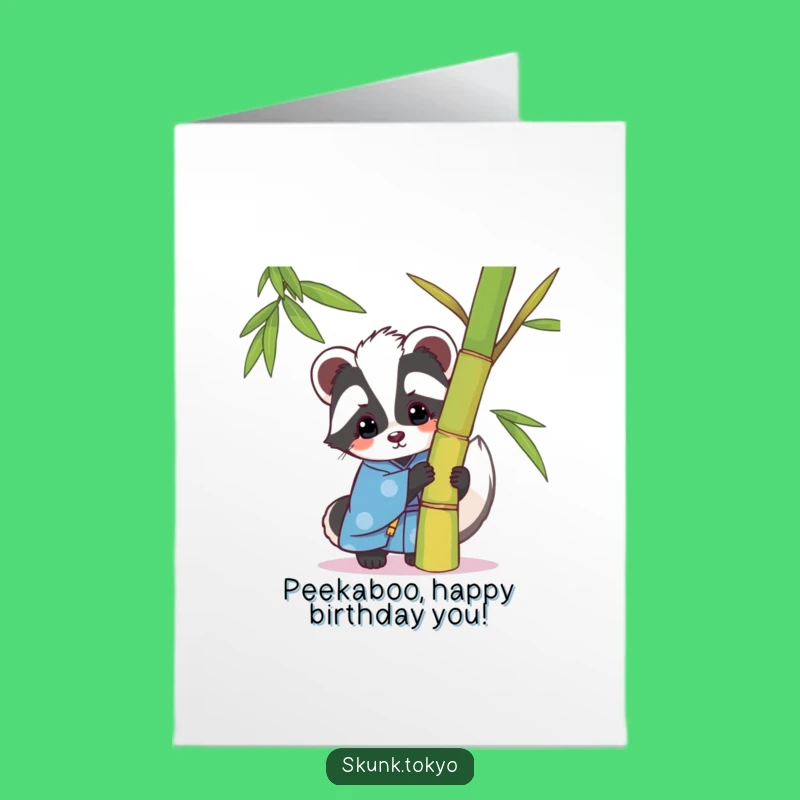 Free Printable Birthday Card: Peek-a-boo Kawaii Skunk - Funny Downloadable Gift!