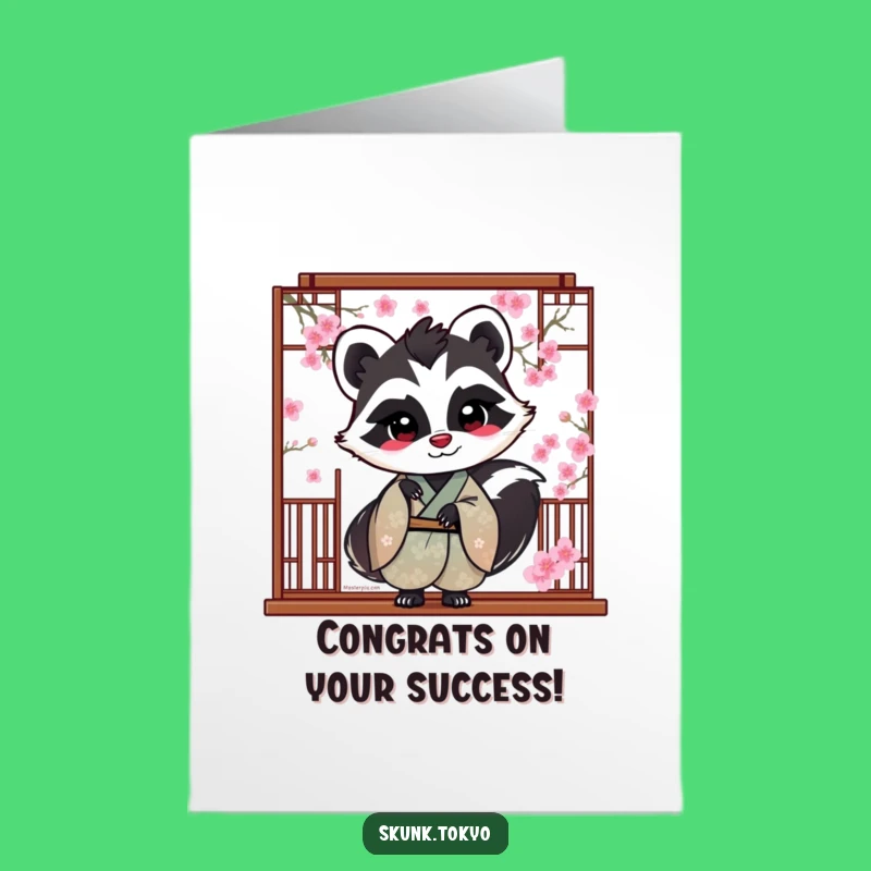Free Printable Funny Skunk Blossom Congrats Card - Chic Downloadable for Celebrations