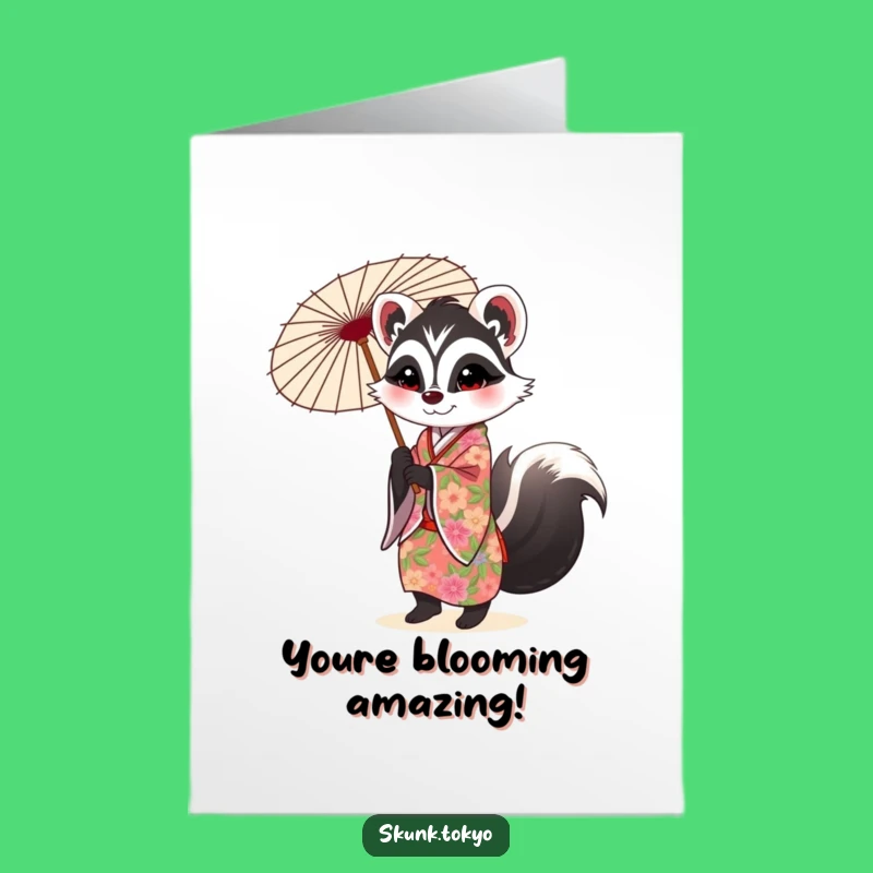 Free Printable Funny Skunk Kimono Congrats Card - Chic Downloadable for Any Occasion