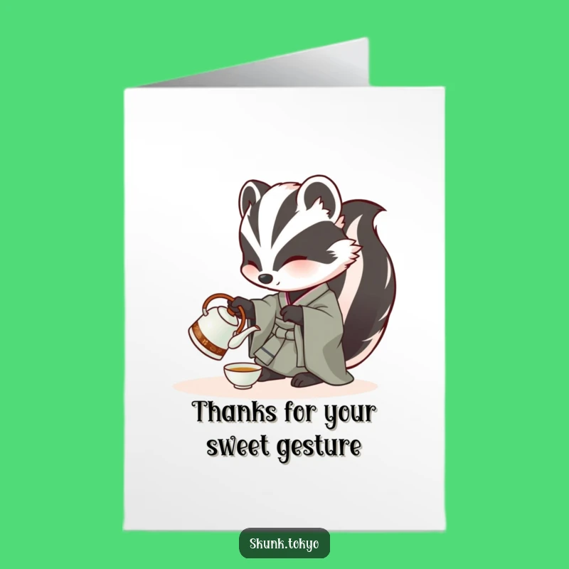 Free Printable Funny Skunk Tea Thank You Card - Graceful & Hilarious Gratitude