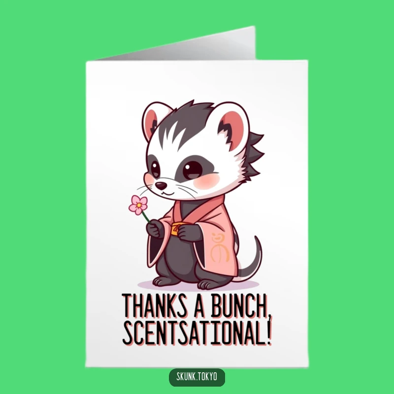 Free Printable Skunk Kimono Thank You Card Funny Downloadable Gift
