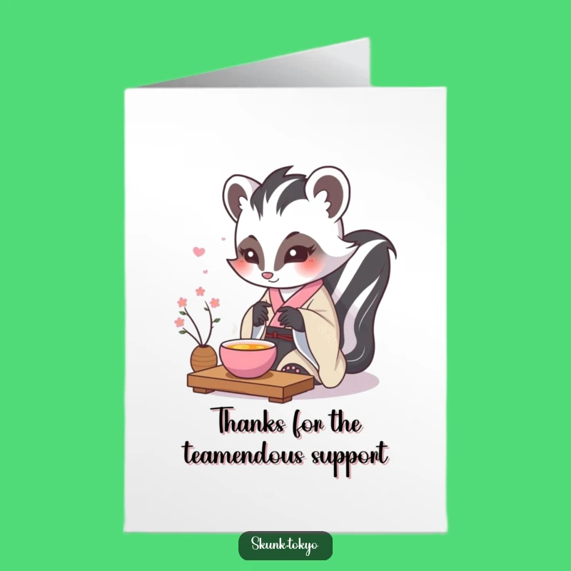 Free Printable Thank You Card: Calm Kawaii Skunk Tea - Elegant Downloadable Gratitude!
