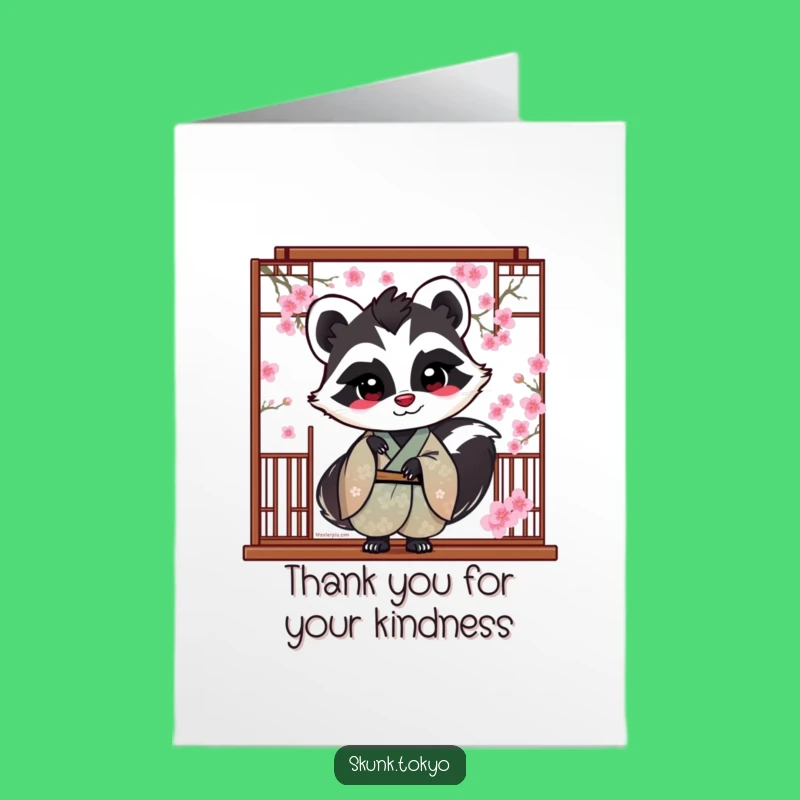 Free Printable Funny Skunk Blossom Thank You Card - Playful & Graceful Gratitude