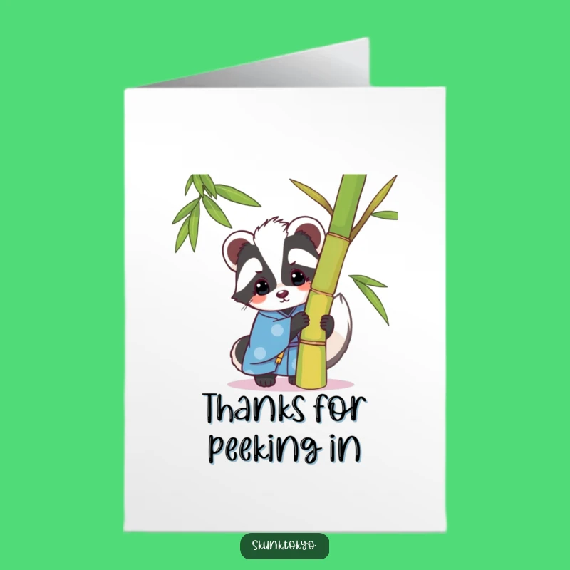 Free Printable Thank You Card: Sneaky Kawaii Skunk - Whimsical Downloadable Gratitude!