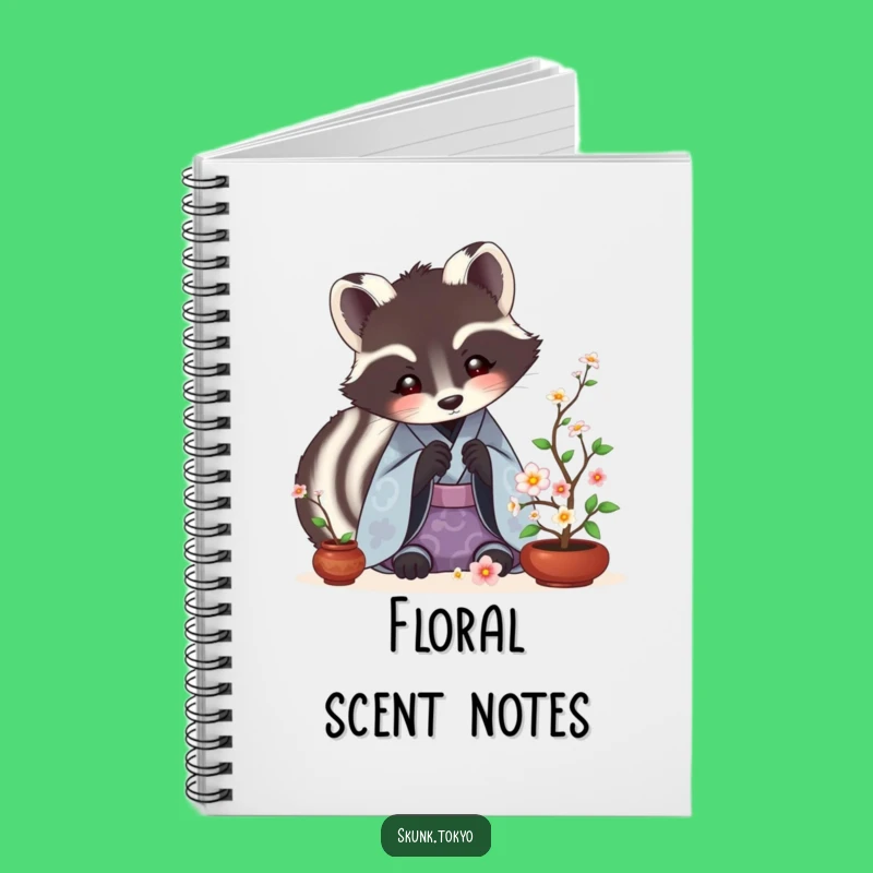 Funny Skunk Ikebana Notebook: Journal Your Art, Kimono Skunk Flower Diary, Funny Gift