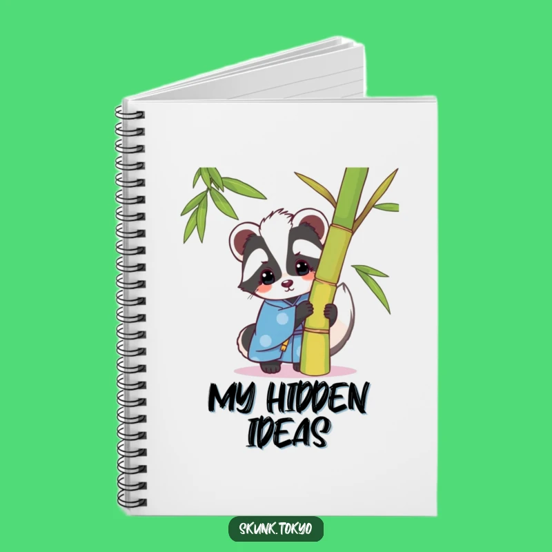 Funny Kawaii Skunk Notebook: Playful Peek Journal, Blue Kimono Style