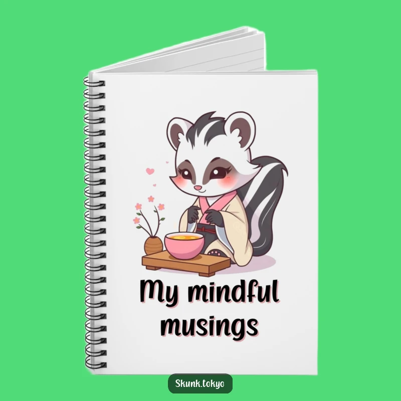Funny Kawaii Skunk Notebook: Tea Ceremony Journal, Humorous Gift for Thoughts