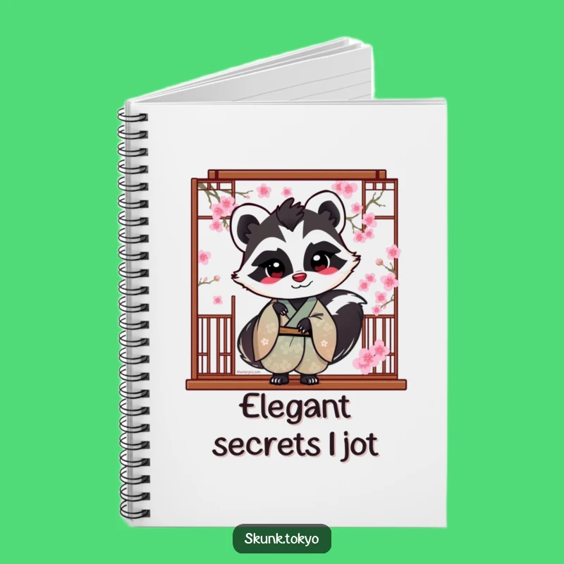 Funny Skunk Blossom Notebook: Playful Peek Kimono Journal