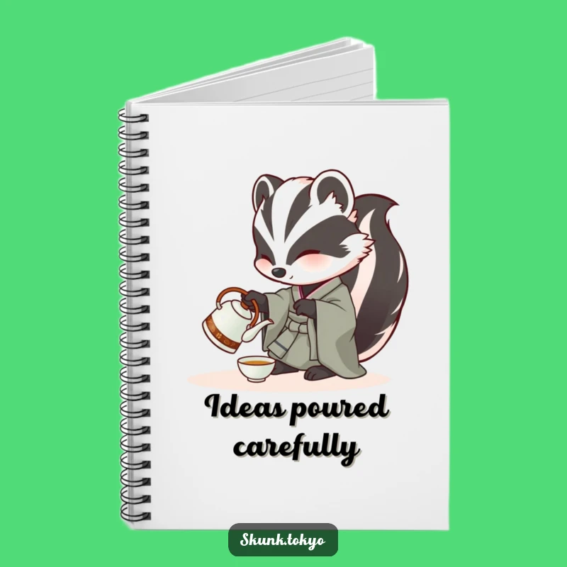 Funny Skunk Tea Time Notebook: Elegant Kimono Journal for Thoughts
