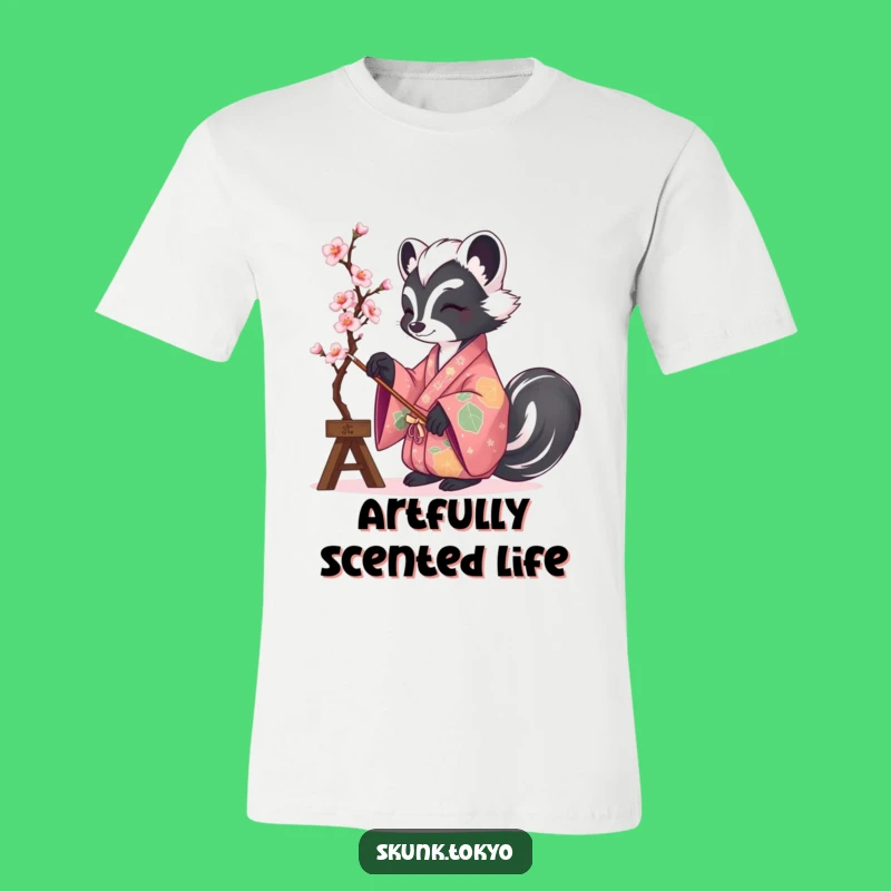 Funny Skunk Kimono Painter T-Shirt: Artistic & Hilarious Graphic Tee Gift