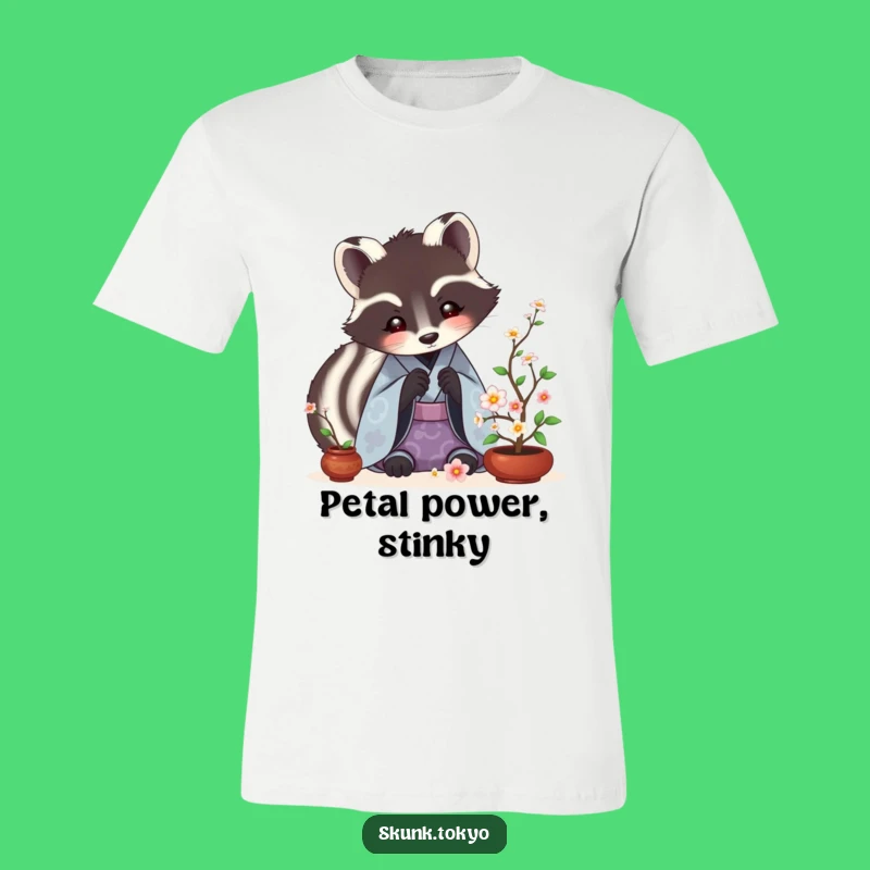 Funny Skunk Ikebana T-Shirt: Artistic Kimono Skunk Flower Arranger Tee, Hilarious Gift