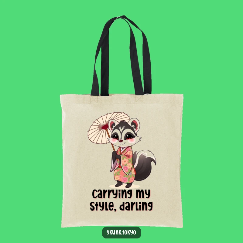 Funny Skunk Kimono Tote Bag: Chic Floral Accessory for Everyday