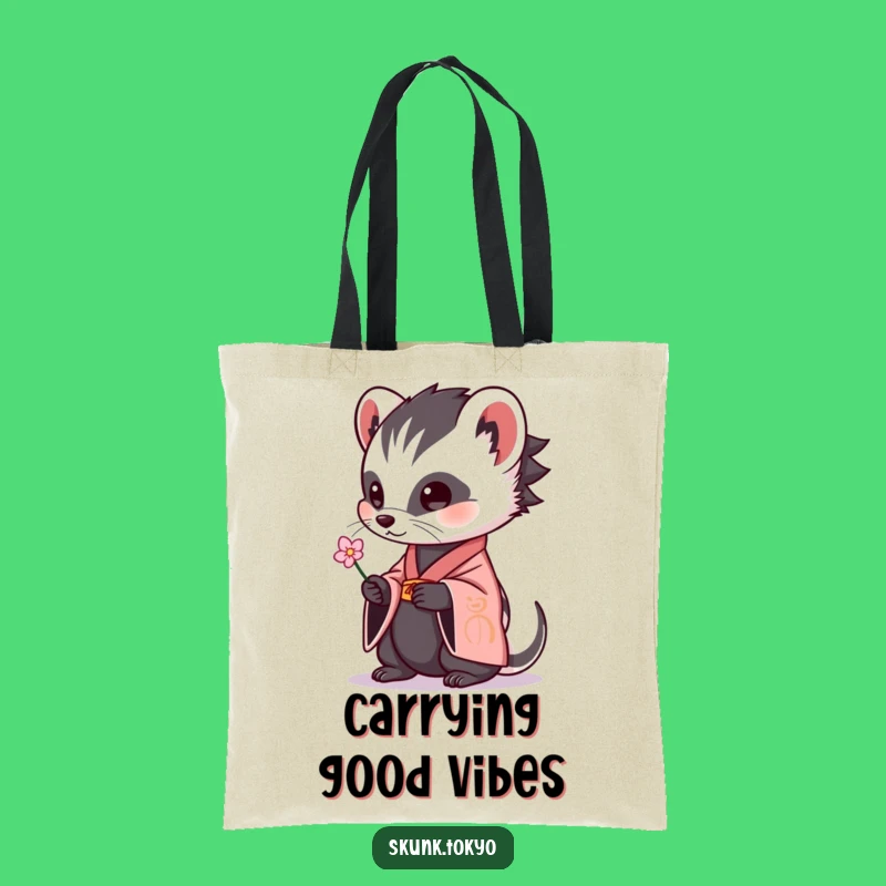 Funny Skunk Kimono Tote Bag: Carry Your Essentials with Odor-Free Charm