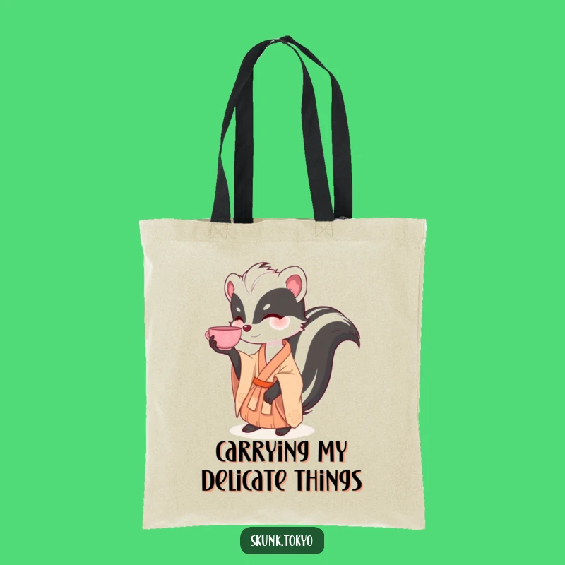 Funny Skunk Tea Balance Tote Bag: Stylish & Hilarious Carry-All for Tea Time